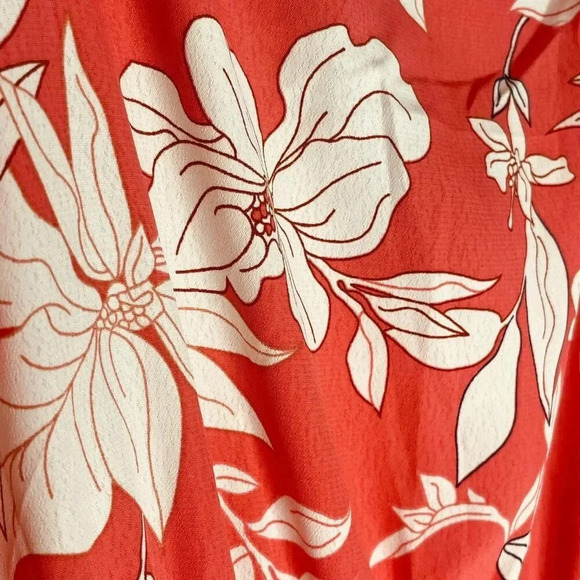 Social Standard by Sanctuary Women's Coral & White Tropical Floral Smocked Dress - Picture 9 of 12